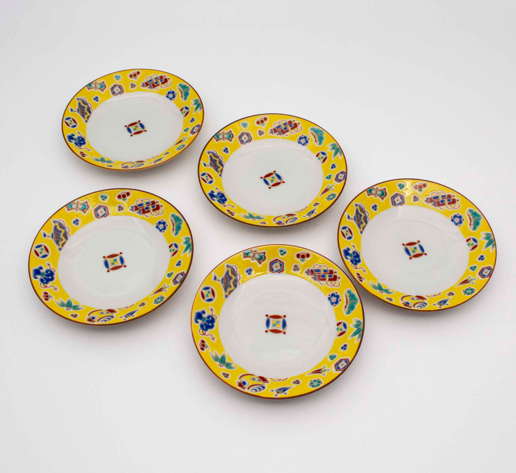 古い皿 5枚 4号皿揃 黄交趾 SK-315 – SEIKOU ONLINE