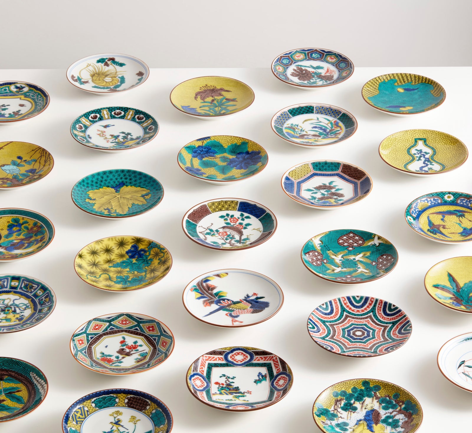 古九谷青磁　草花　陽刻文長皿 名品豆皿 古九谷色絵鶉草花図 MC-13 – SEIKOU ONLINE