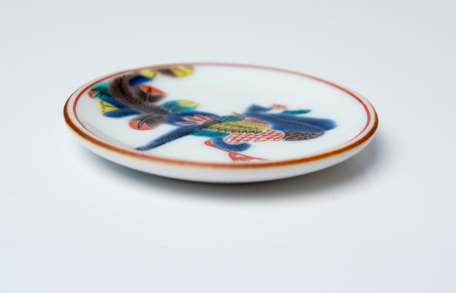 中皿 鳳凰 色絵付 窯傷 2枚 銘 明治 九谷 SALE 【九谷焼SALE】赤絵鳳凰 ペア中皿〈2枚〉 |皿や鉢など和