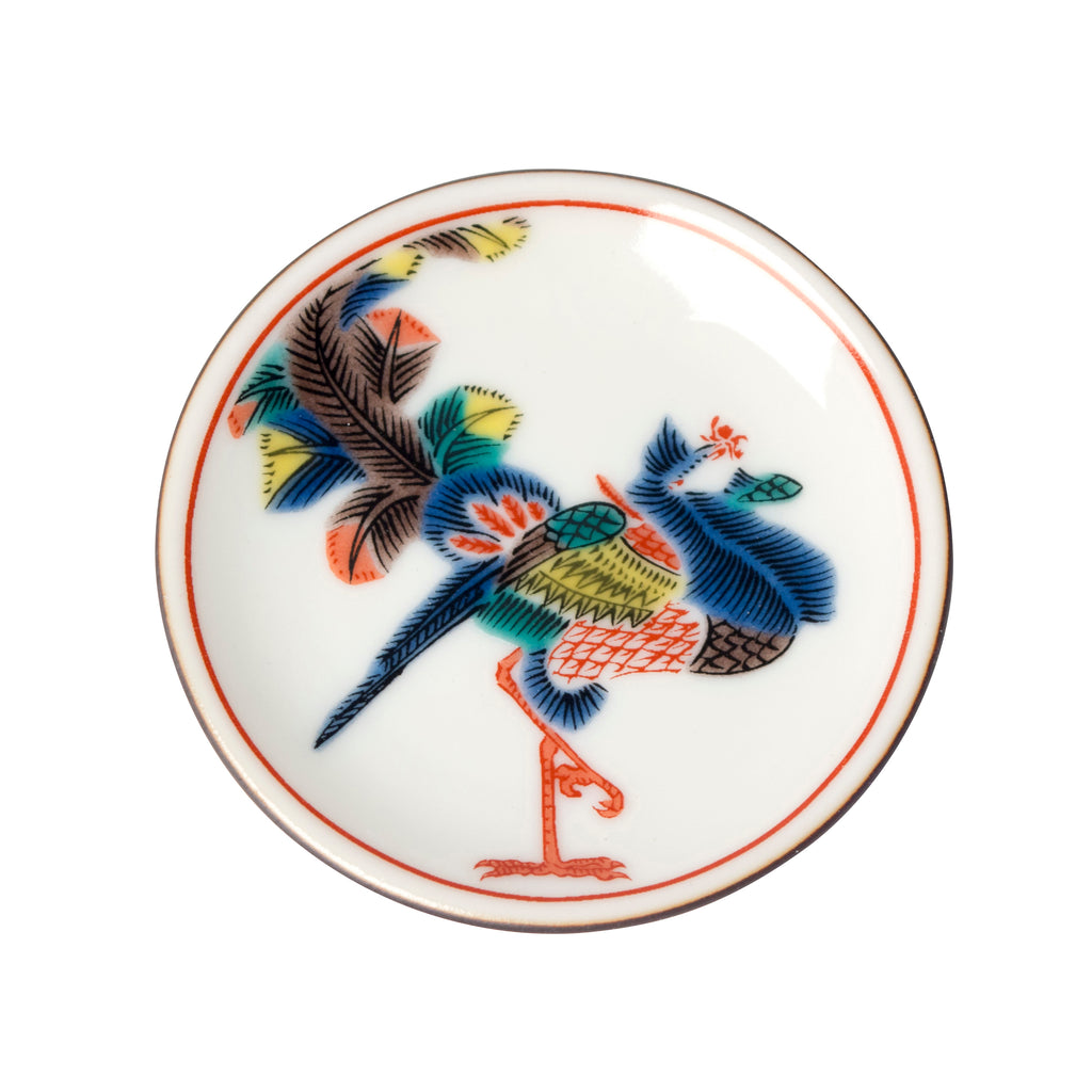 中皿 鳳凰 色絵付 窯傷 2枚 銘 明治 九谷 SALE 【九谷焼SALE】赤絵鳳凰 ペア中皿〈2枚〉 |皿や鉢など和