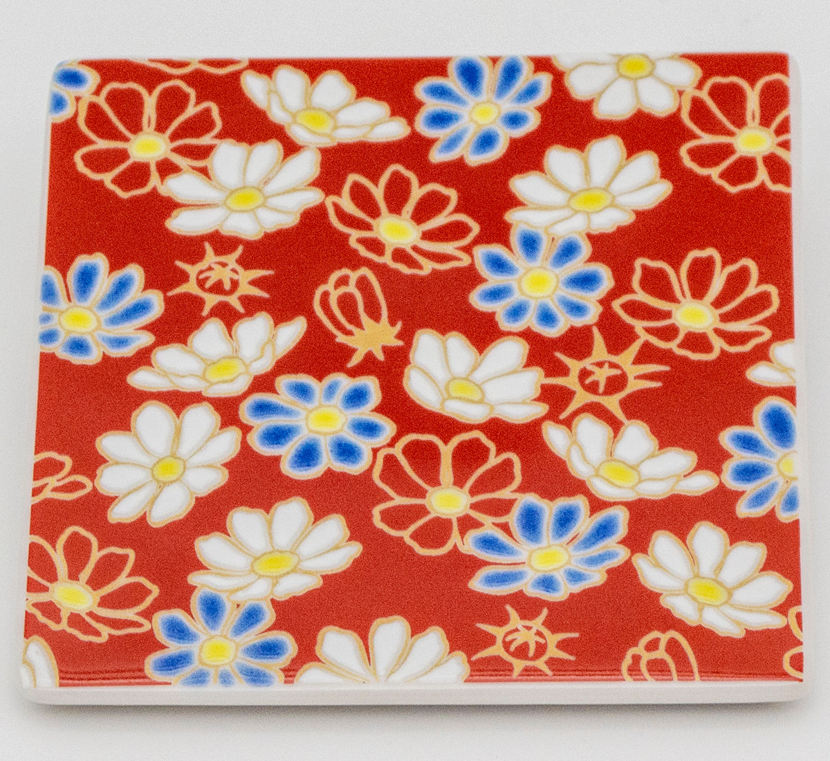 SQUARE PLATE ~色絵角平皿兼コースター~ 九谷焼 青郊窯 – SEIKOU SQUARE PLATE ~色絵角平皿兼コースター~ 九谷焼 青郊窯 – SEIKOU