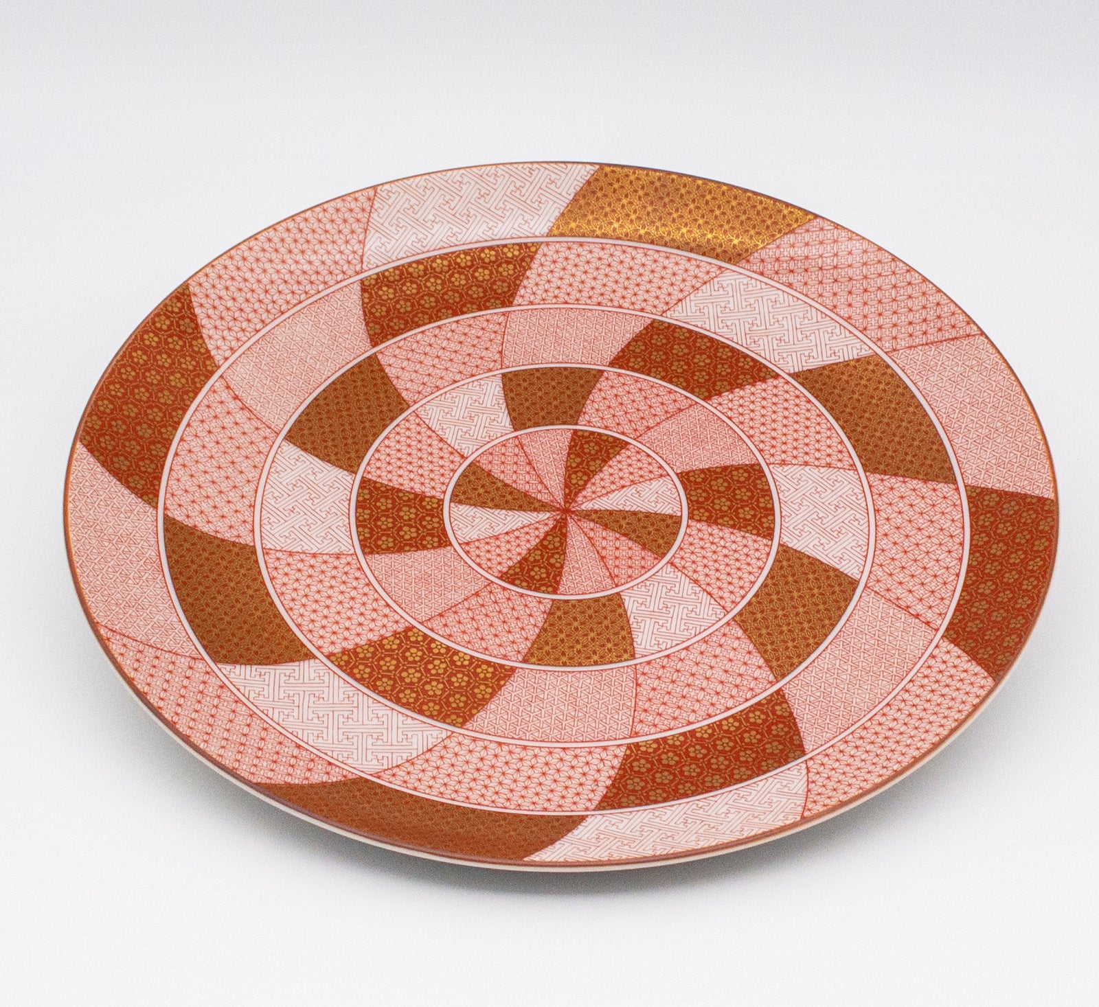 支那赤絵　呉州南京皿5客　木箱付　直径約15㎝　東Y7-0806①タルニ 支那赤絵 呉州南京皿5客 木箱付 直径約15㎝ 東